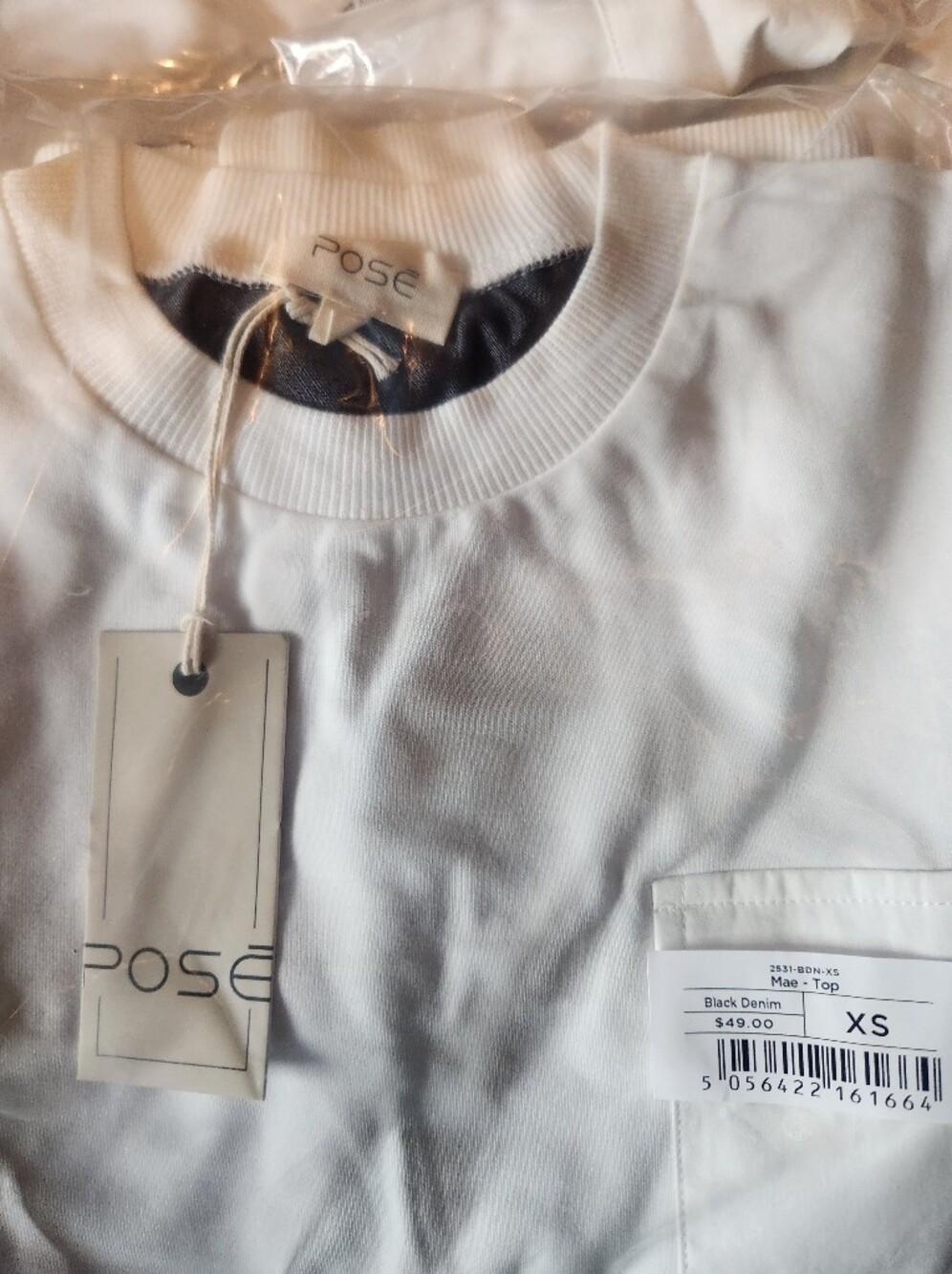 Kids pose mae White Crew Neck Long Sleeve Tee
